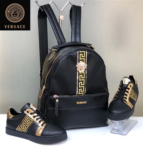 white versace backpack|Versace backpack gift set.